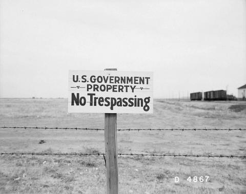 US Government's No Trespassing Sign on Hanford Land